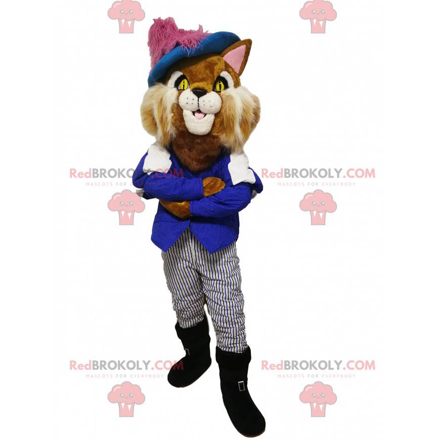 Puss in Boots maskot med en vakker blå skjorte. - Redbrokoly.com Puss in Boots maskot med en vakker blå skjorte. - Redbrokoly.com