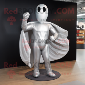 Silver Boxing Glove mascot costume character dressed with a One-Piece Swimsuit and Shawls