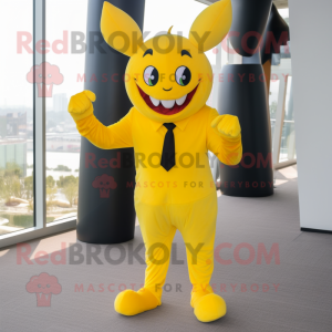 Yellow Devil maskot kostym...