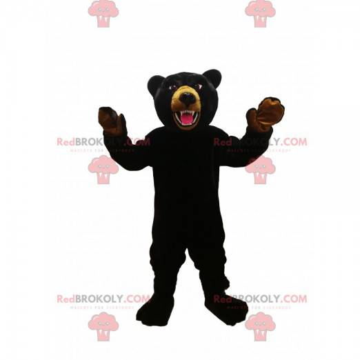 Hård svart björnmaskot. Svart björn kostym - Redbrokoly.com