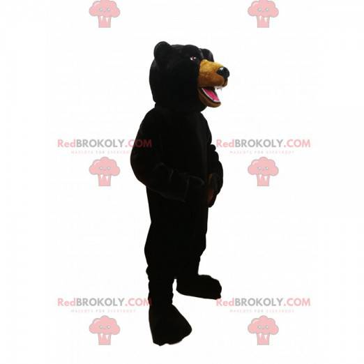 Mascote do urso preto feroz. Fantasia de urso preto -