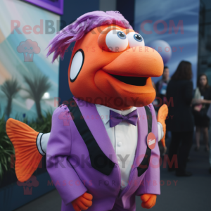 Paarse Clown Fish mascotte...