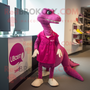 Magenta Utahraptor maskot...