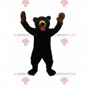 Mascote do urso preto feroz. Fantasia de urso preto -