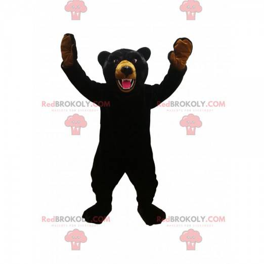 Mascotte d'ours noir féroce. Costume d'ours noir -