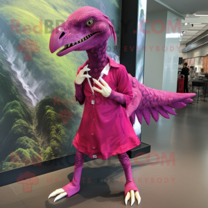 Magenta Utahraptor maskot...