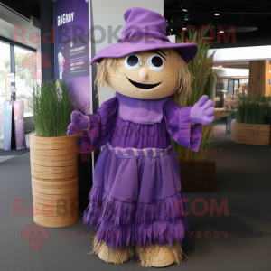 Paars Scarecrow mascotte...