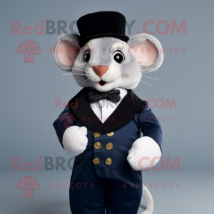 Navy Dormouse mascot costume character dressed with a Tuxedo and Cummerbunds