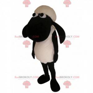 Mascotte de mouton noir et blanc. Costume de mouton -