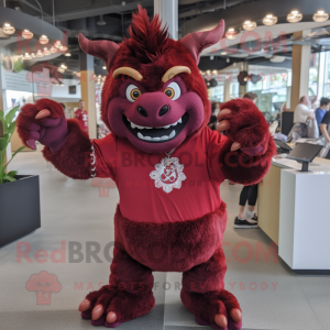 Maroon Devil maskotdräkt...