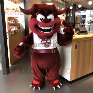 Maroon Devil maskot kostume...