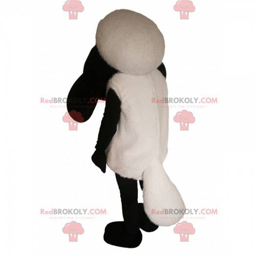 Mascotte delle pecore in bianco e nero. Costume da pecora -