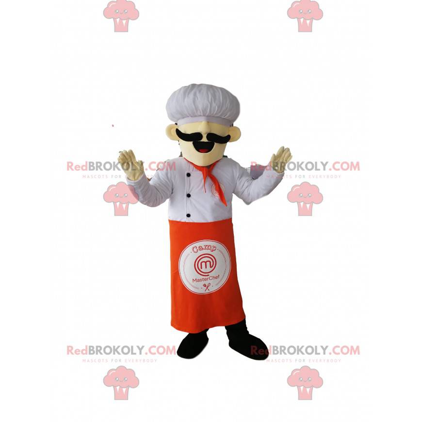 Maskottchenkoch mit einem schönen Schnurrbart. - Redbrokoly.com