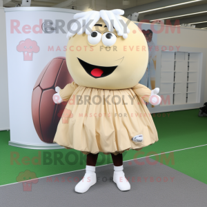 Tan Rugby Ball maskot...