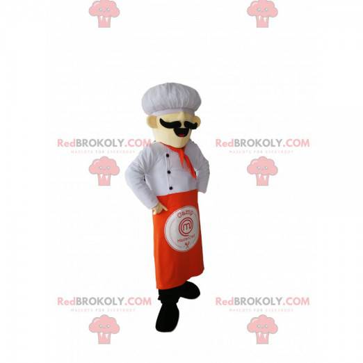 Maskottchenkoch mit einem schönen Schnurrbart. - Redbrokoly.com