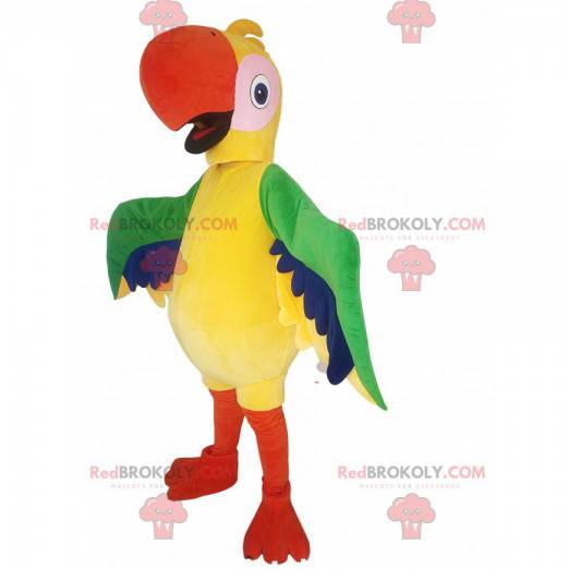 Mascotte pappagallo multicolore. Costume da pappagallo -