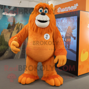 Orange Sasquatch maskot...