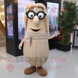 Beige Aglet maskot kostume...