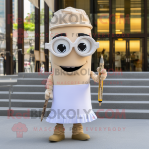 Beige Aglet maskot kostume...