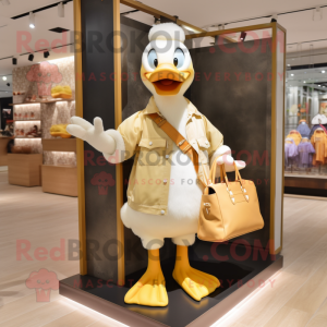 Beige Duck maskot...