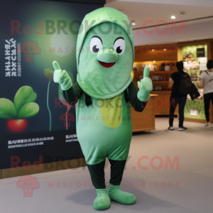 Olive Dim Sum mascot costume character dressed with a Leggings and Beanies
