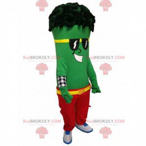 Mascotte de personnage vert avec des rastas - Redbrokoly.com