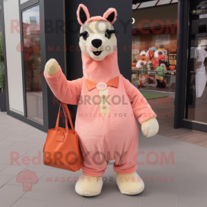 Peach Llama maskot drakt...