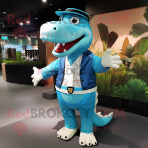 Sky Blue Crocodile mascotte...