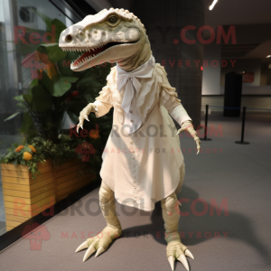 Cream Allosaurus maskot...