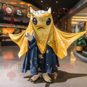 Gouden Manta Ray mascotte...