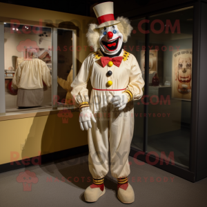 Cream Evil Clown maskot...