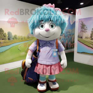 nan Golf Bag mascot costume character dressed with a Skirt and Backpacks