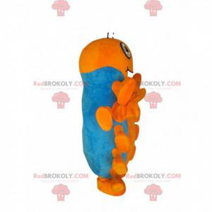 Mascotte de mille-pattes orange et bleu. - Redbrokoly.com