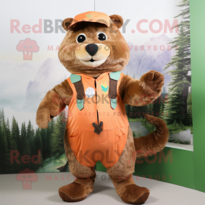 Peach Marmot maskot kostume...