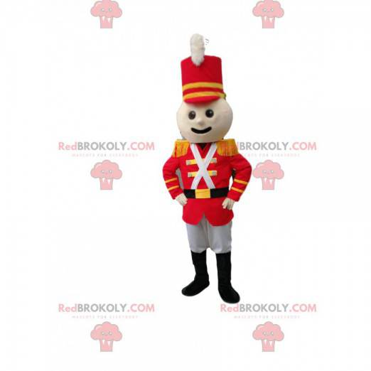 Soldier mascot in red outfit. Soldier costume - Redbrokoly.com