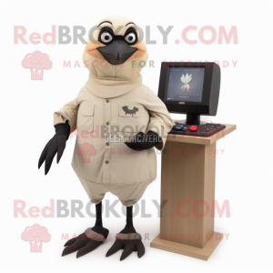 Beige Blackbird maskot...