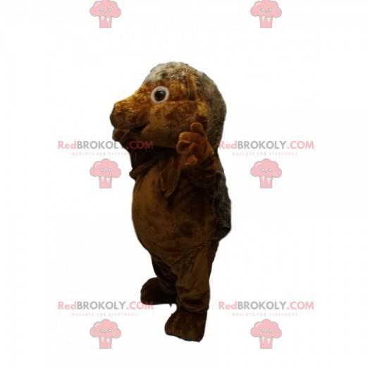 Mascotte de hérisson marron tout mignon. Costume de hérisson -