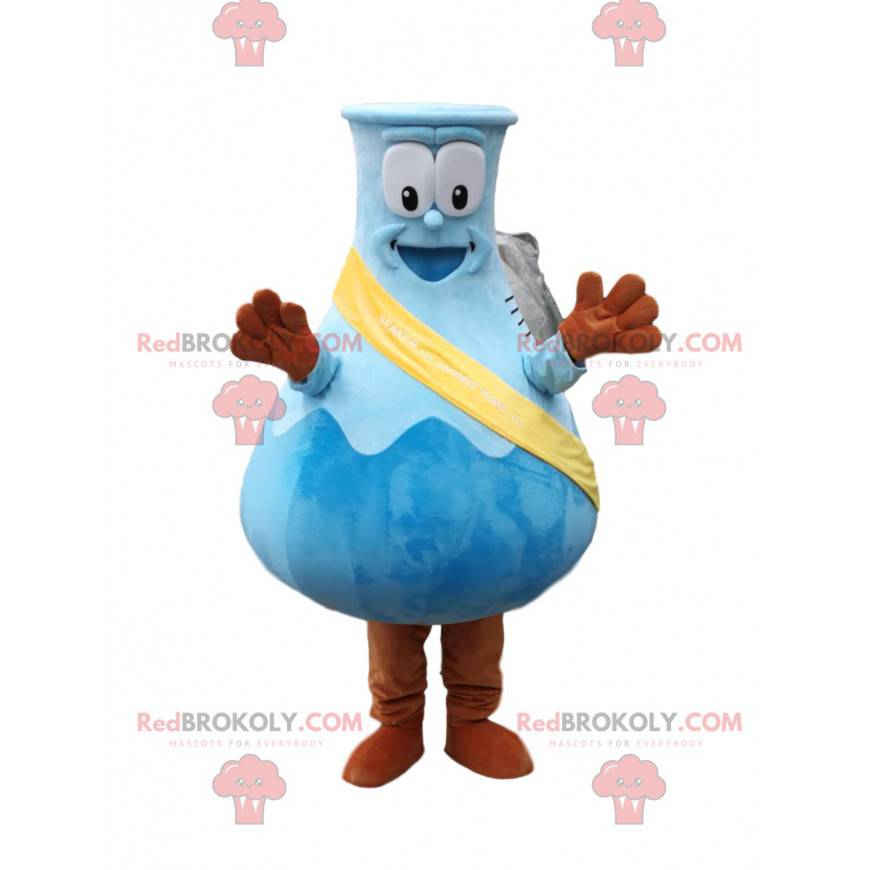 Velmi veselý maskot laboratorní baňky - Redbrokoly.com