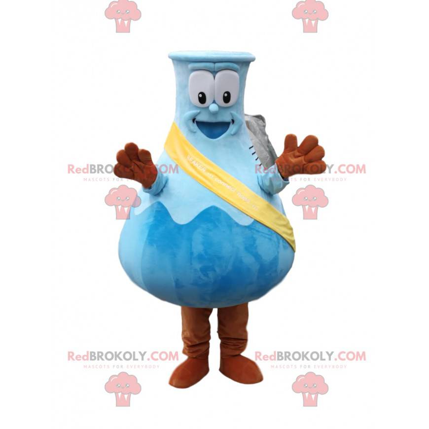 Very cheerful laboratory flask mascot - Redbrokoly.com