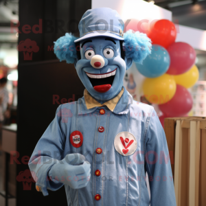 Sky Blue Clown maskot...