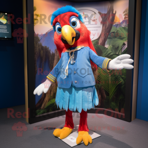 nan Macaw mascot costume character dressed with a Mini Skirt and Beanies