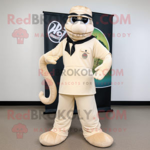 Cream Snake maskot kostym...