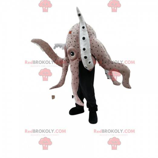 Mascot gigantisk grå blekksprut. Blekksprutdrakt -