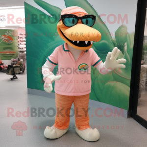 Peach Crocodile maskot...