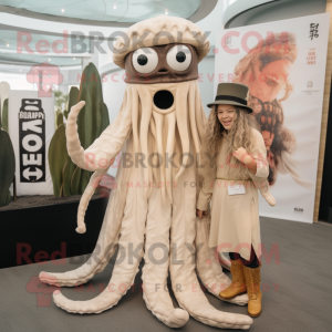 Beige Kraken mascotte...