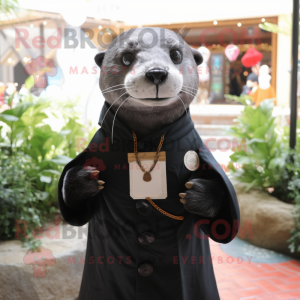 Black Otter maskot kostym...