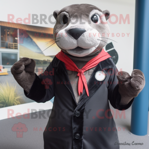 Black Otter maskot kostym...