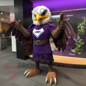 Purple Hawk maskot kostume...