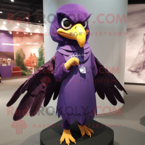 Purple Hawk maskot kostume...