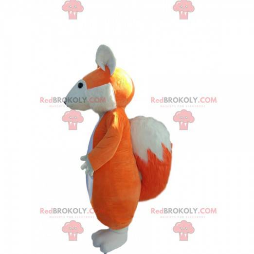 Mascotte di volpe arancione e bianca. Costume da volpe -